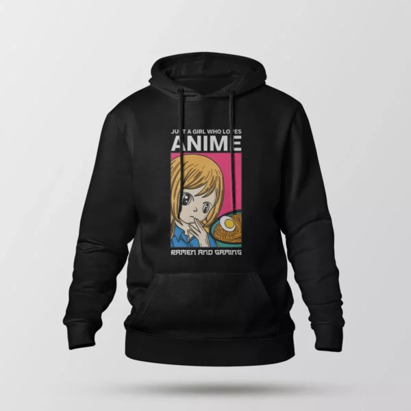 هودی نوشته Just a girl who loves Anime مدل فانتزی