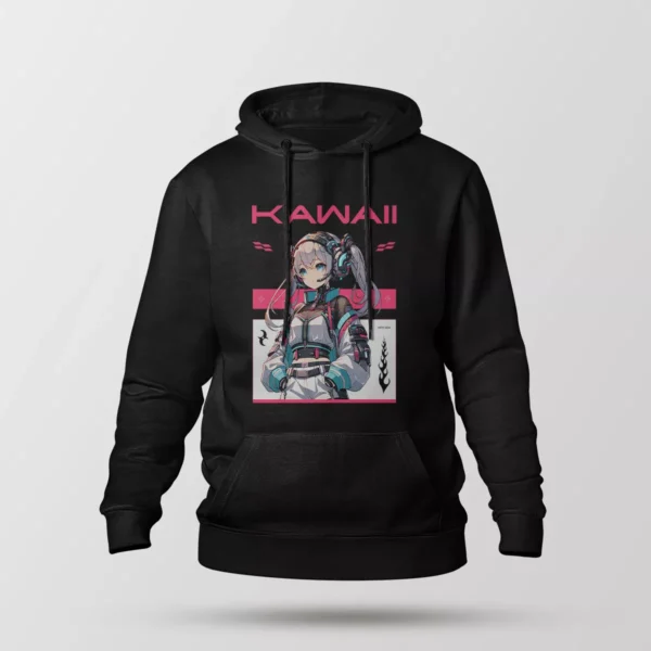 هودی انیمه دخترانه طرح کاوایی سایبرپانک (Kawaii)