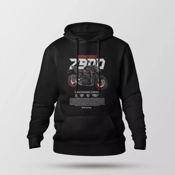 هودی موتور کاوازاکی طرح Z900 مدل قرمز رنگ مسابقه‌ای