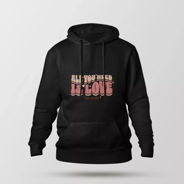 هودی عاشقانه طرح All You Need Is Love and Coffee