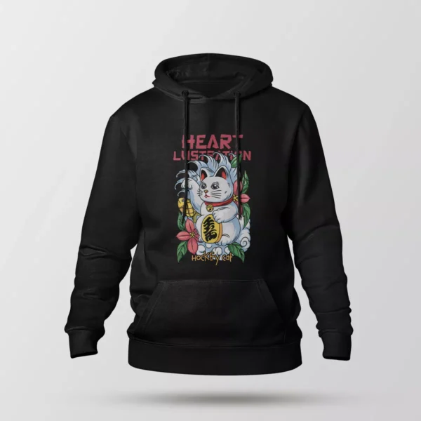 هودی گربه خوش‌شانس ژاپنی طرح Hockey Cat