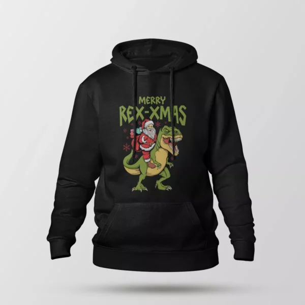 هودی کریسمس طرح سانتا و دایناسور (Rex-Xmas)