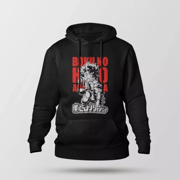 هودی انیمه My Hero Academia طرح دکو مبارز (Deku)