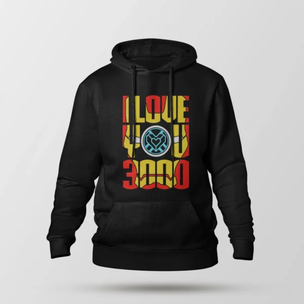 هودی مارول طرح آیرون من و نوشته I Love You 3000