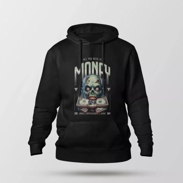 هودی جمجمه طرح All You Need Is Money
