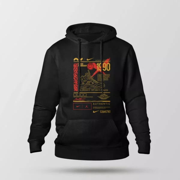 هودی نایکی ایر جردن ۵ طرح Off-White 1990