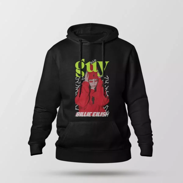 هودی بیلی آیلیش طرح Bad Guy قرمز (Billie Eilish)