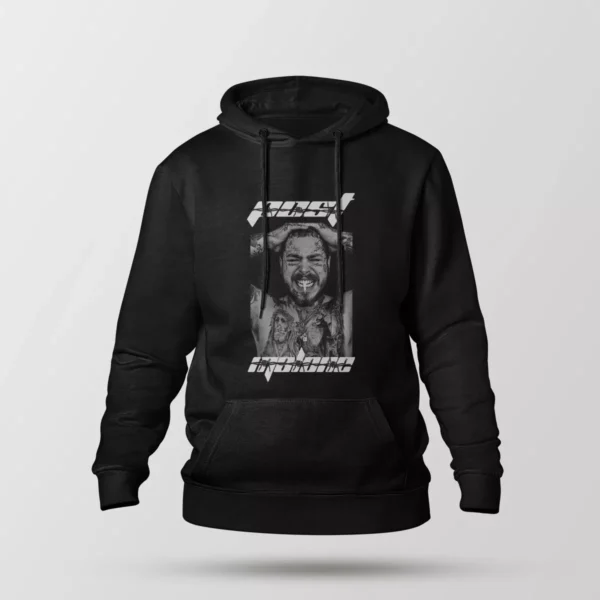 هودی پست مالون طرح سیاه و سفید (Post Malone)