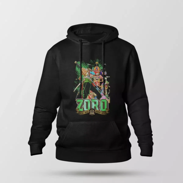 هودی انیمه وان پیس طرح زورو سبز (Zoro)
