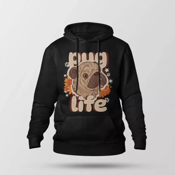 هودی سگ پاگ طرح Pug Life