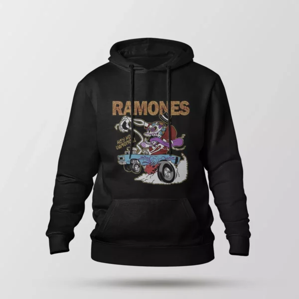هودی رامونز طرح ماشین و جمجمه (Ramones)