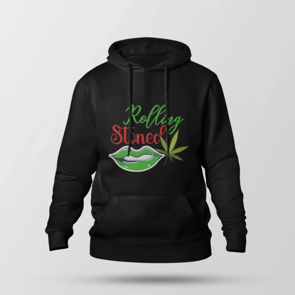 هودی طرح لب و برگ Rolling Stoned