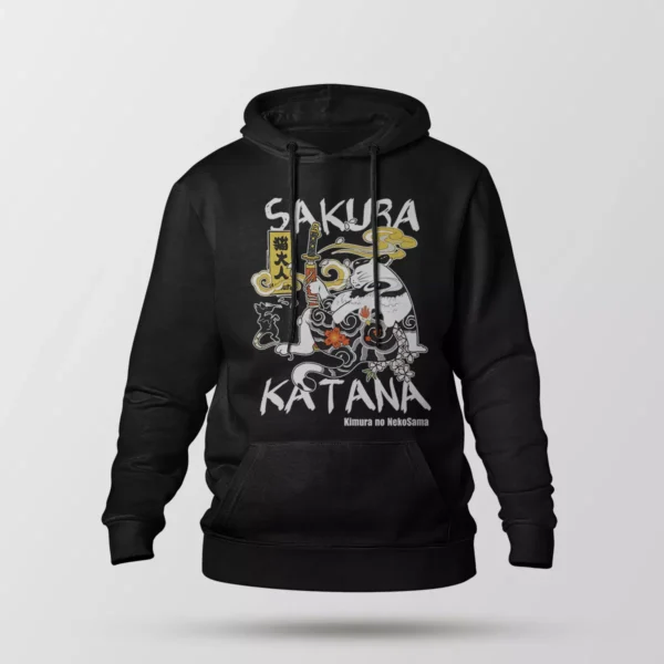 هودی گربه سامورایی طرح Sakura Katana