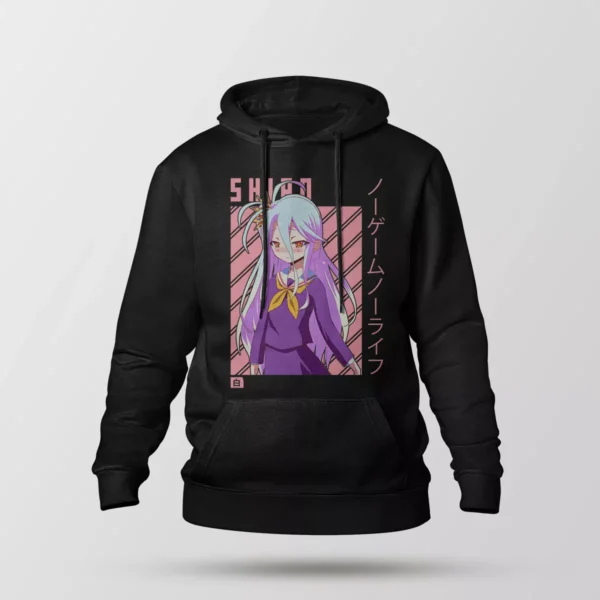 هودی انیمه No Game No Life طرح شیرو نشسته (Shiro)