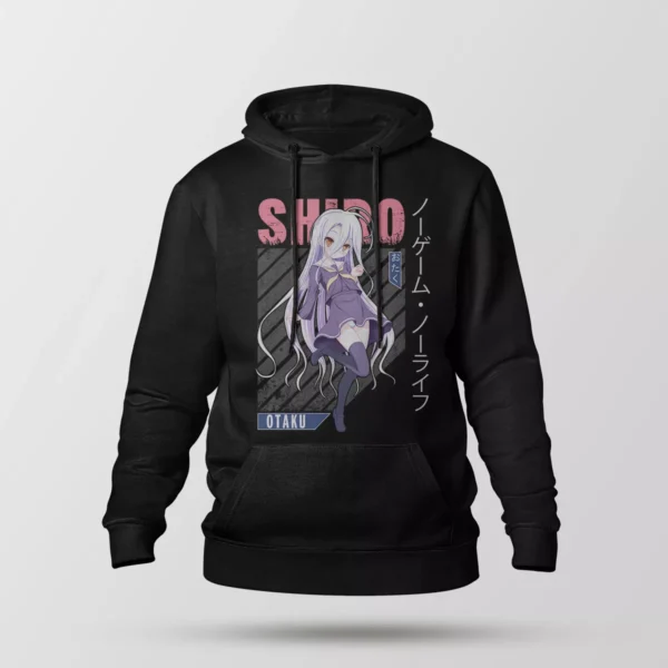 هودی انیمه No Game No Life طرح شیرو صورتی (Shiro)