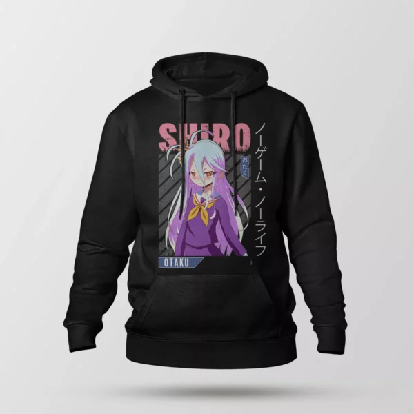 هودی انیمه No Game No Life طرح شیرو بنفش (Shiro)