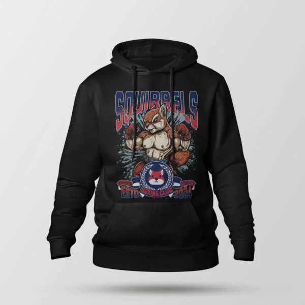 هودی سنجاب طرح باکس Squirrels Boxing Club