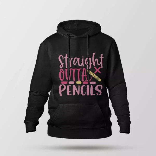 هودی طرح تایپوگرافی Straight Outta Pencils
