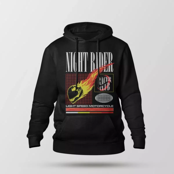 هودی موتورسواری طرح Night Rider Racer Club