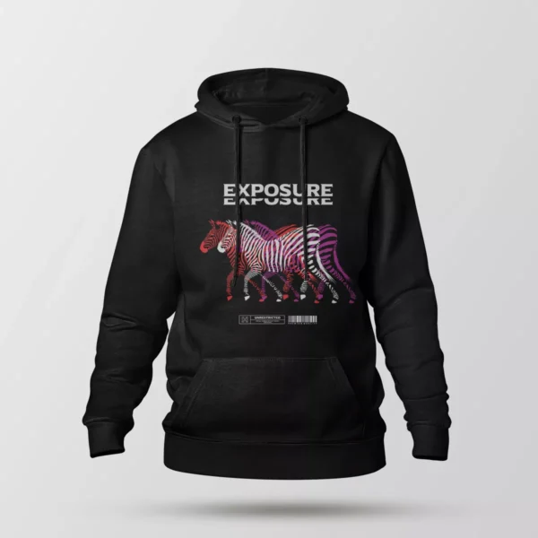 هودی گورخر رنگی طرح Exposure