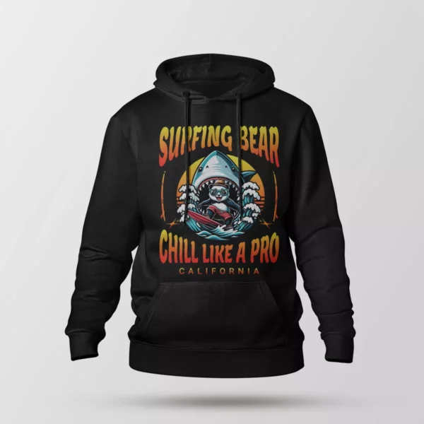 هودی تابستانی خرس موج‌سوار طرح Surfing Bear