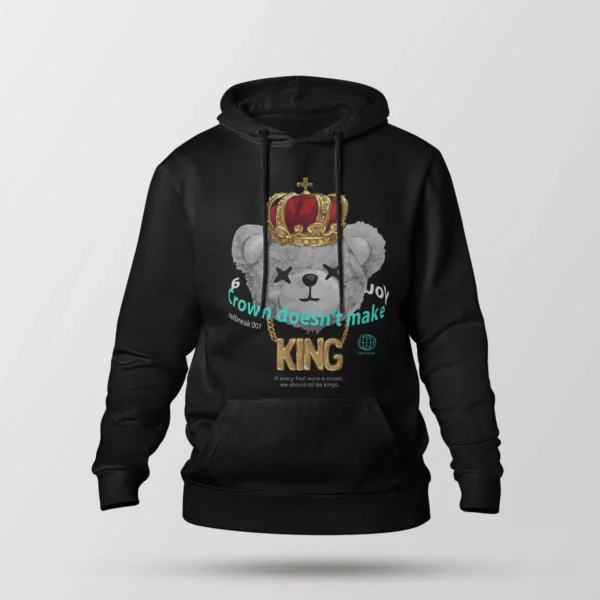 هودی خرس تاج‌دار طرح Crown Doesn’t Make King