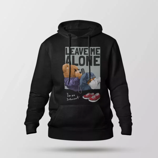 هودی خرس درونگرا طرح Leave Me Alone