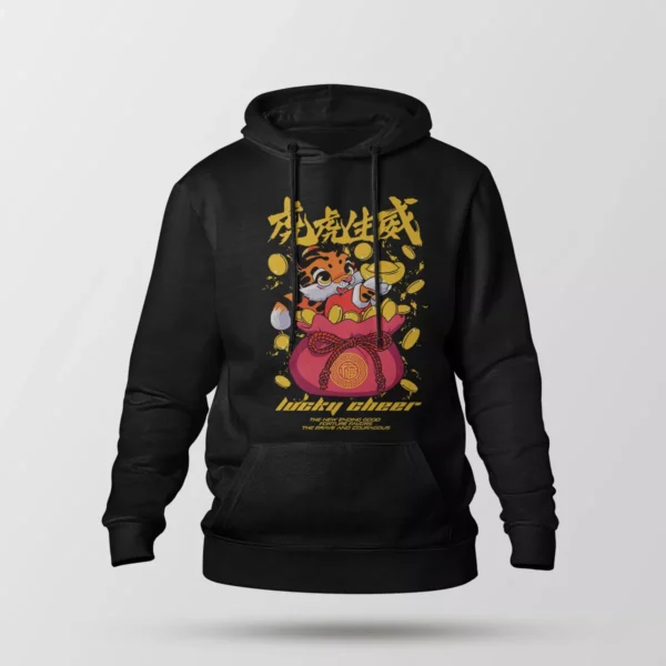 هودی ببر ژاپنی طرح Lucky Cheer