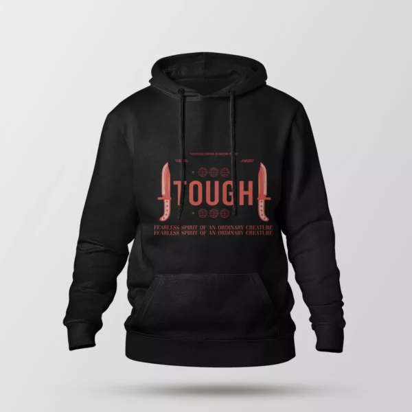 هودی تایپوگرافی Tough طرح چاقو