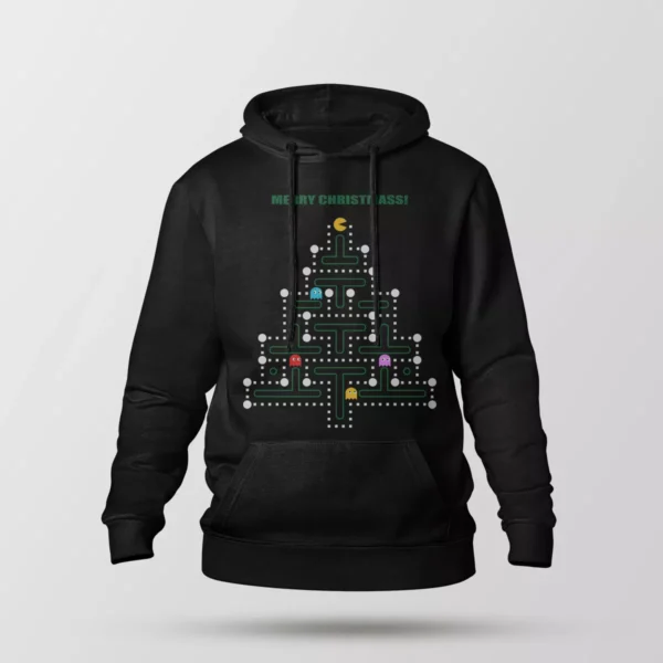 هودی پک‌من طرح درخت کریسمس (Pac-Man Christmas)