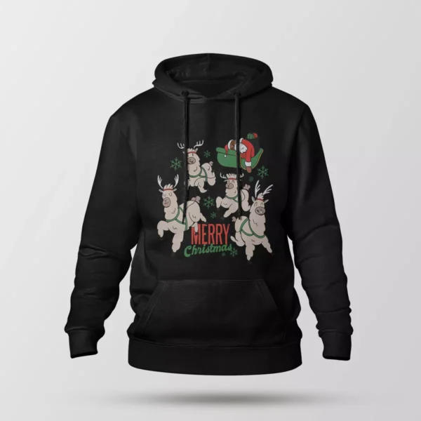 هودی کریسمس طرح سورتمه گوزن‌ها (Merry Christmas)