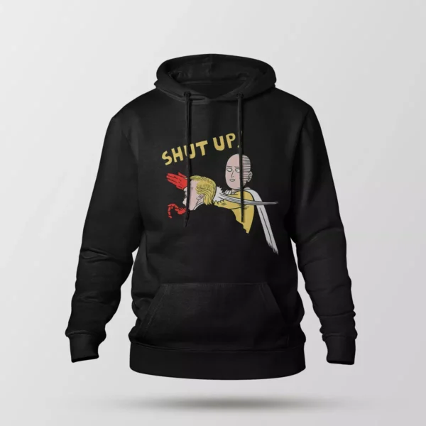 هودی انیمه وان پانچ من طرح شوخی سیلی (Shut Up)