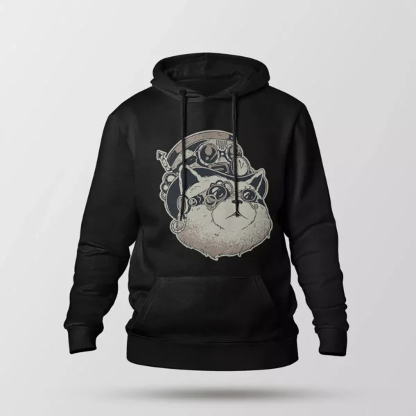 هودی گربه طرح استیم‌پانک (Steampunk Cat)