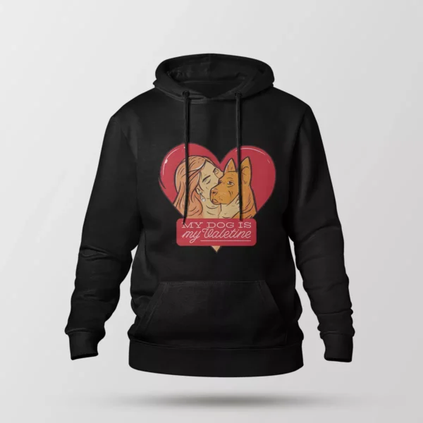 هودی زن و سگ طرح My Dog Is My Valentine