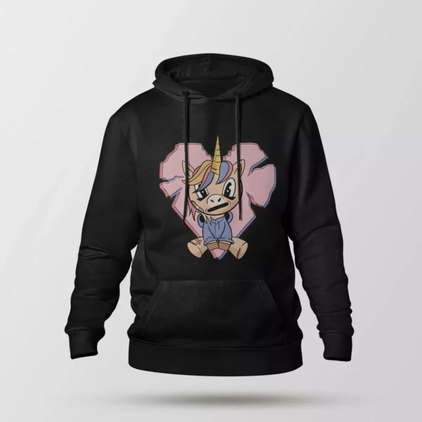 هودی طرح یونیکورن قلبی کارتونی (Unicorn Heart)