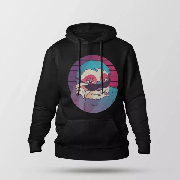 هودی طرح تنبل رترو با ماسک (Retro Sloth)