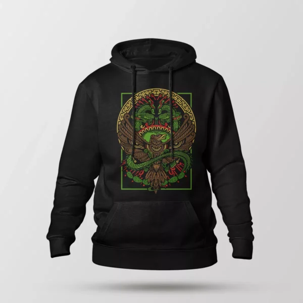 هودی طرح جغد و مار آزتک (Aztec Owl)
