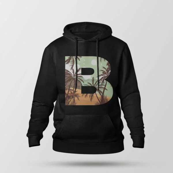 هودی طرح حرف B و نخل غروب (Letter B Sunset)