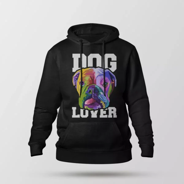 هودی سگ بولداگ طرح رنگارنگ Dog Lover