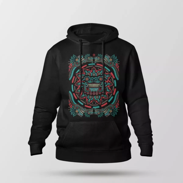 هودی طرح ماندالای آزتکی رنگارنگ (Aztec Mandala)