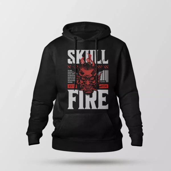هودی جمجمه طرح شیطان ژاپنی (Skull Fire)