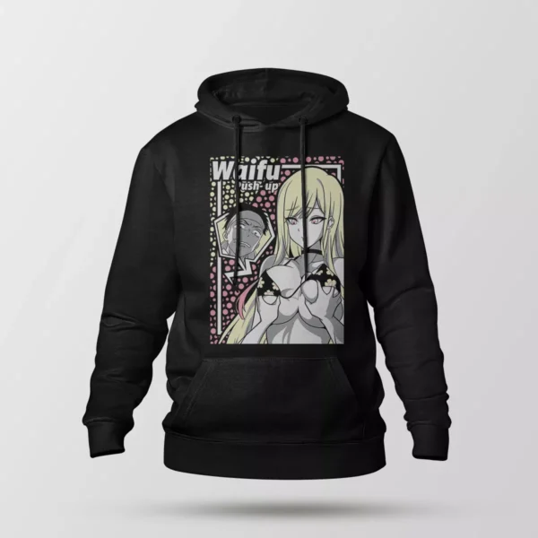 هودی دختر انیمه‌ای طرح Waifu Push-Up