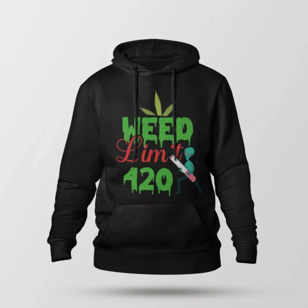 هودی نوشته Weed Limit 420 طرح فضایی