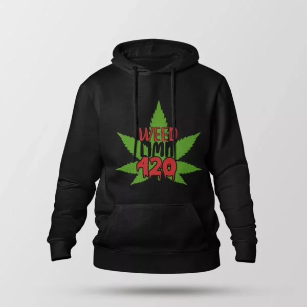 هودی نوشته Weed Limit 420 طرح برگ سبز