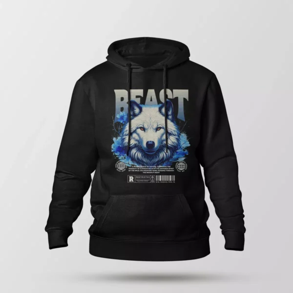 هودی گرگ سفید طرح Beast