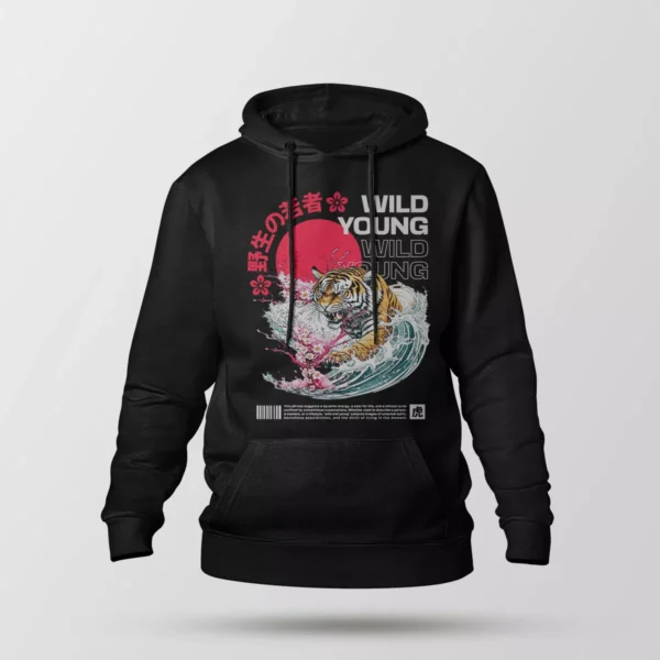هودی ببر ژاپنی طرح Wild Young