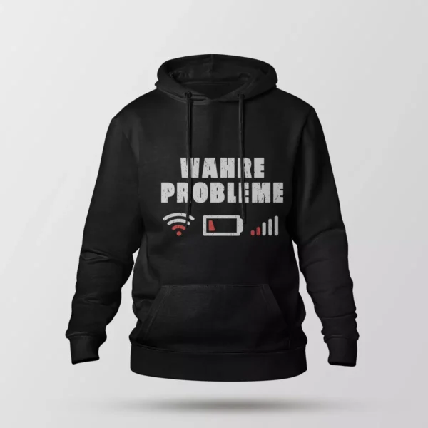 هودی نوشته Wahre Probleme طرح باتری و وای‌فای