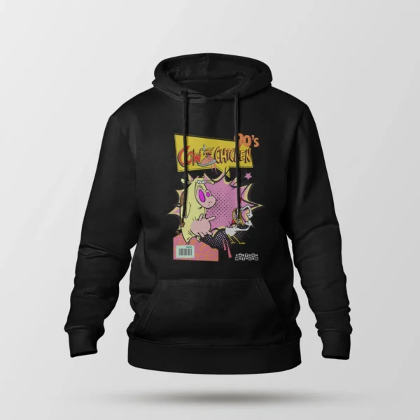 هودی کارتون گاو و مرغ طرح دهه نودی (Cow and Chicken)