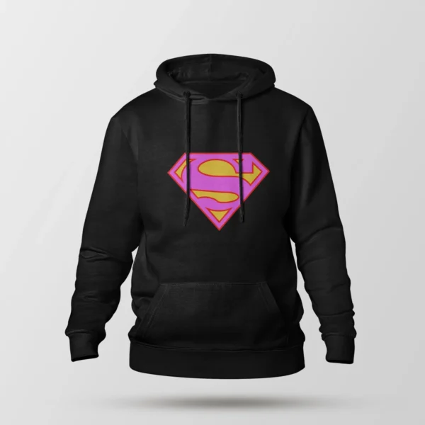 هودی دی‌سی طرح لوگوی سوپرمن صورتی (Superman)