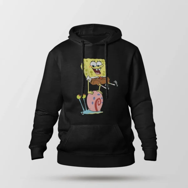 هودی باب اسفنجی طرح نشسته روی جعبه ابزار (SpongeBob)
